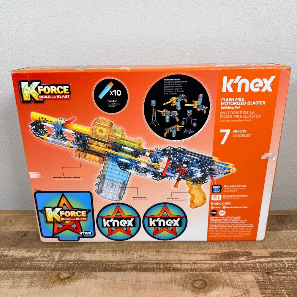 K'NEX Flash Fire Motorized Blaster Building Set Kids 288pc 47010 Ages 8-18 NEW